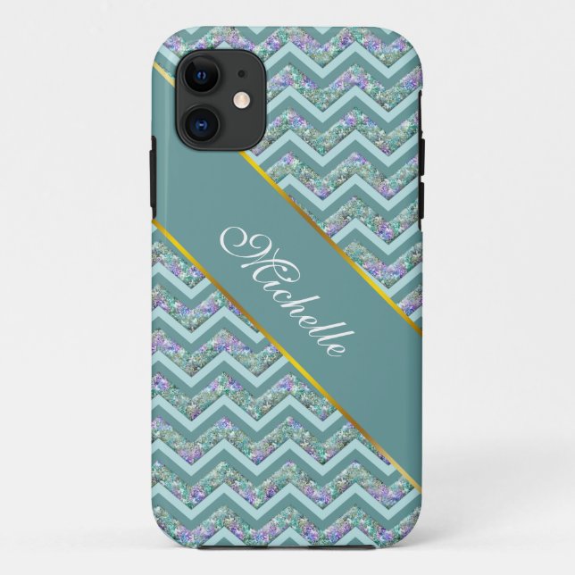 Capa Para iPhone Da Case-Mate Padrão Rainbow Foil ZigZag (Verso)