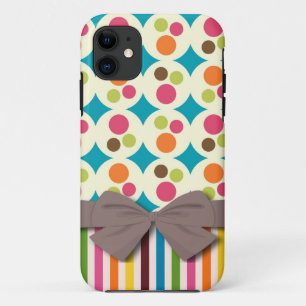 Capa Para iPhone Da Case-Mate padrão retrô funky de bolinhas e listras com arco