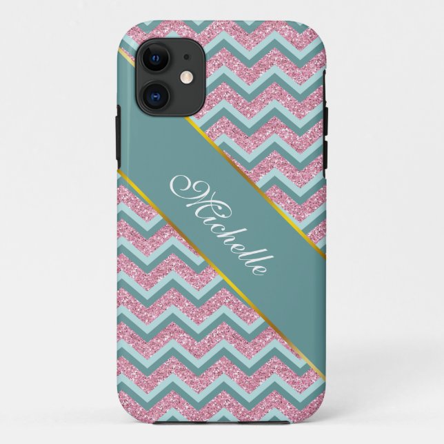 Capa Para iPhone Da Case-Mate Padrão ZigZag cor-de-rosa (Verso)