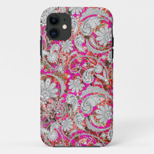 Capa Para iPhone Da Case-Mate Padrões brancos, cor-de-rosa