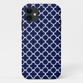 Capa Para iPhone Da Case-Mate Padrões de Quatrefoil dos azuis marinhos e do