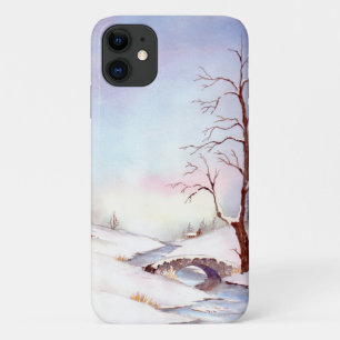 Capa Para iPhone Da Case-Mate Paintagem de Paisagem com Aquarela de Ponte de Nev
