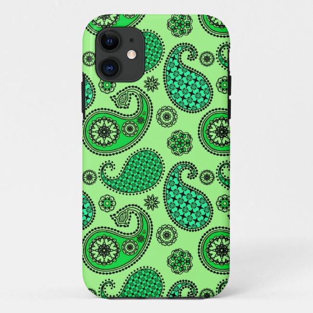 Capa Para iPhone Da Case-Mate Paisley, jade e hortelã verdes (Verso)