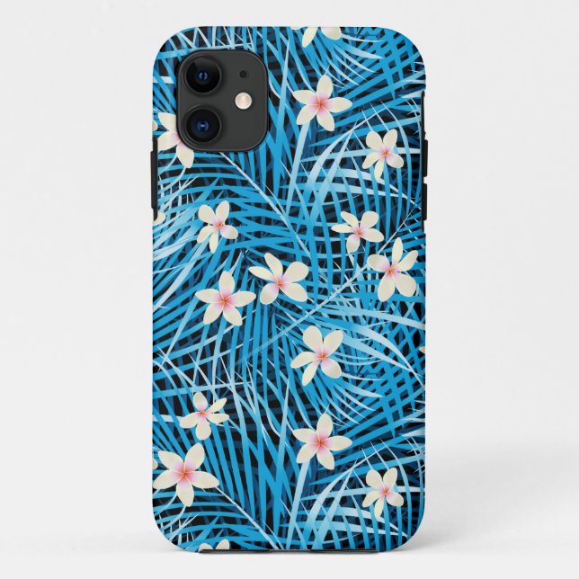 Capa Para iPhone Da Case-Mate Palm deixa padrão azul (Verso)