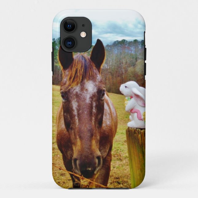 Capa Para iPhone Da Case-Mate Páscoa Bunny e Cavalo Marrom (Verso)