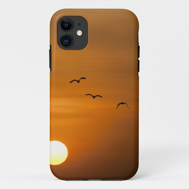 Capa Para iPhone Da Case-Mate Pássaros voando no pôr do sol (Verso)