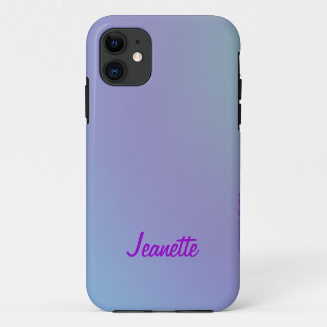 Capa Para iPhone Da Case-Mate Pastel Blue e Purple, Nome  (Verso)