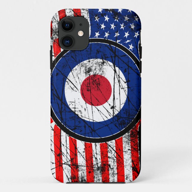 Capa Para iPhone Da Case-Mate Patinete-alvo Roundel Mods USA (Verso)