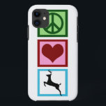 Capa Para iPhone Da Case-Mate Peace Love Deer<br><div class="desc">Um sinal de paz,  coração,  e um belo veado saltante que me põe no espírito de férias de inverno. Eu adoro Natal e bonito fawns.</div>