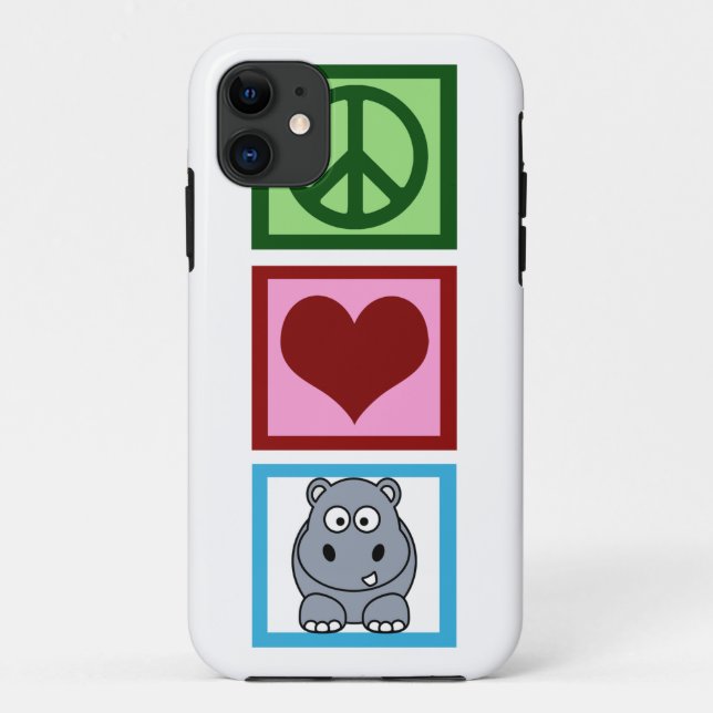 Capa Para iPhone Da Case-Mate Peace Love Hippos (Verso)