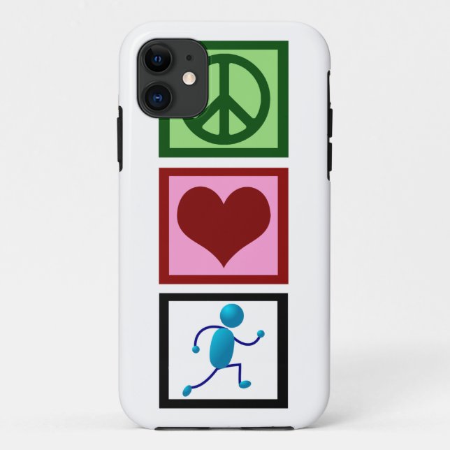 Capa Para iPhone Da Case-Mate Peace Love Run (Verso)