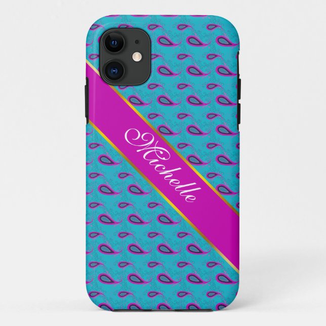 Capa Para iPhone Da Case-Mate Peacock e Magenta Paisley Pattern (Verso)