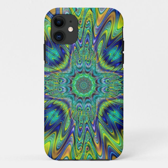 Capa Para iPhone Da Case-Mate Peacock Feather Neon Fractal Funky Designer Art (Verso)
