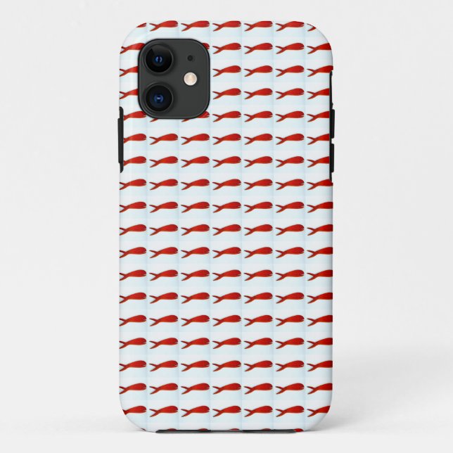 Capa Para iPhone Da Case-Mate peixe vermelho de cereja com padrão branco (Verso)