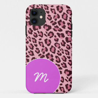 Capa Para iPhone Da Case-Mate Pele cor-de-rosa do leopardo com monograma