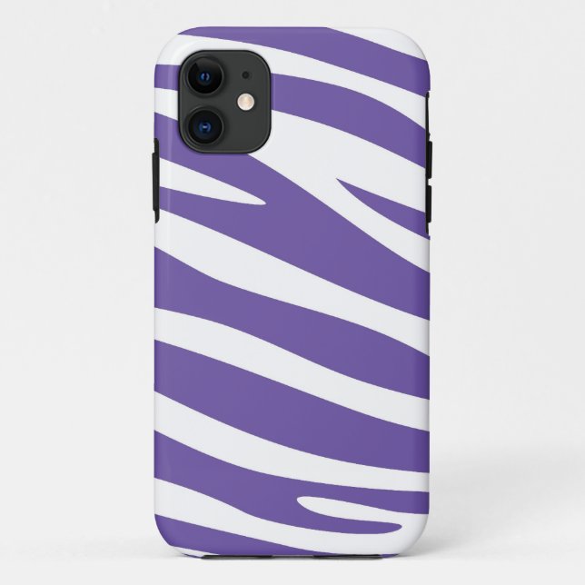 Capa Para iPhone Da Case-Mate Pele de impressão animal de zebra (violeta, branca (Verso)