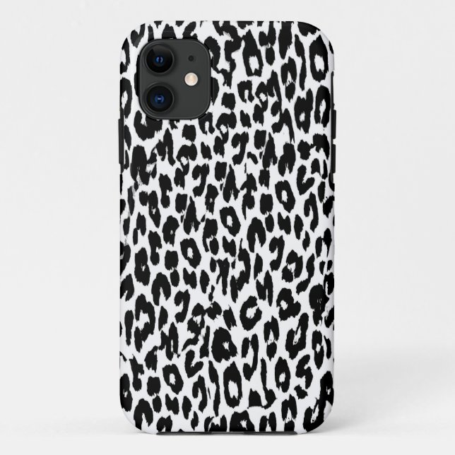 Capa Para iPhone Da Case-Mate Pele de Pele de Impressão do Leopardo Preto (Verso)