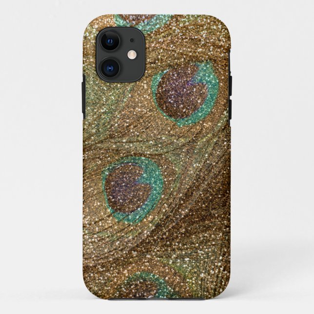 Capa Para iPhone Da Case-Mate Penas de pavão Douradas (Verso)