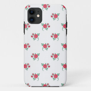 Capa Para iPhone Da Case-Mate Pequenas Rosas Vermelhas em Padrão Branco