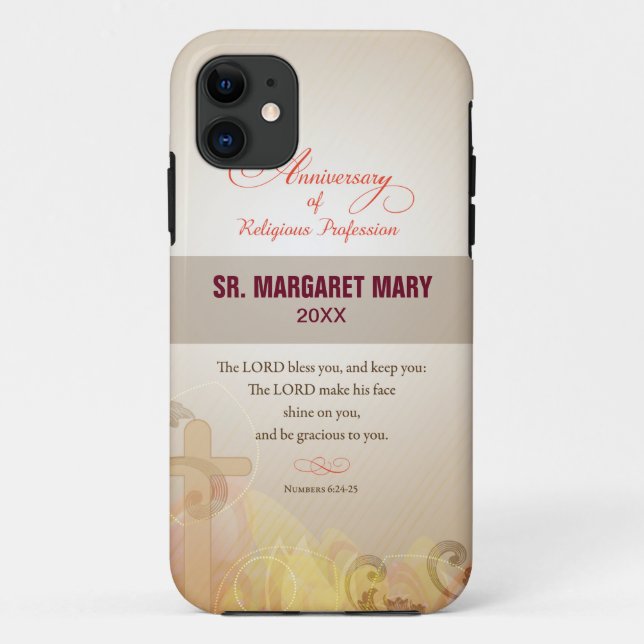 Capa Para iPhone Da Case-Mate Personalizar nome e ano freira, 60 anos religioso (Verso)