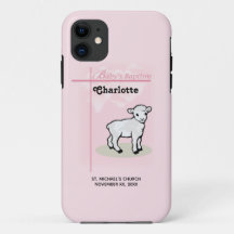 Personalizável, Batismo, Rosa, Menina, Cordeiro
