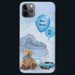 Capa Para iPhone Da Case-Mate (Personalizável) Menino<br><div class="desc">Um bom cobrir de telefone para novas mães! Digite o nome do bebê e o aniversário nos balões. Também disponível em rosa: https://www.zazzle.com/z/a55tlfgj?rf=238616437821221436</div>