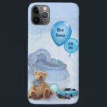 Capa Para iPhone Da Case-Mate (Personalizável) Menino<br><div class="desc">Um bom cobrir de telefone para novas mães! Digite o nome do bebê e o aniversário nos balões. Também disponível em rosa: https://www.zazzle.com/z/a55tlfgj?rf=238616437821221436</div>