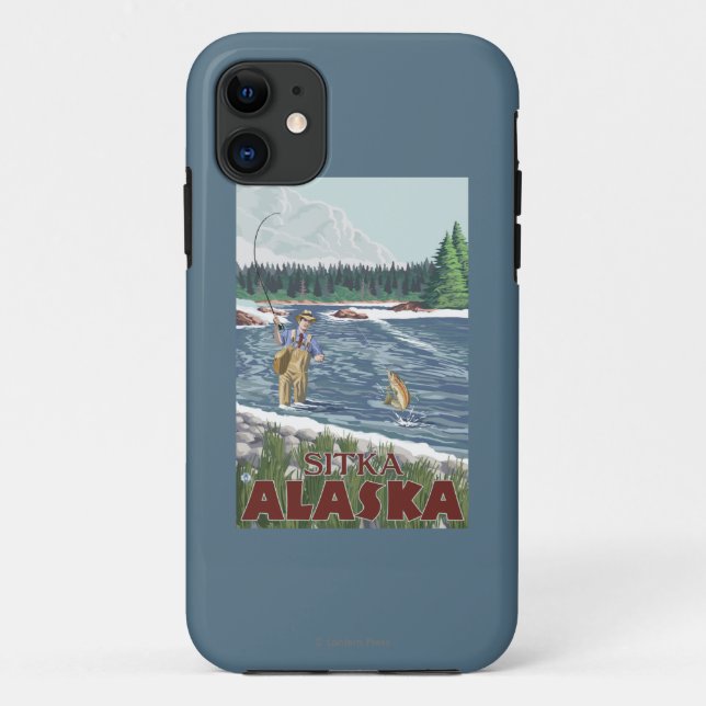 Capa Para iPhone Da Case-Mate Pescador da mosca - Sitka, Alaska (Verso)