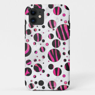 Capa Para iPhone Da Case-Mate Piloka Dot Zebra Preta e Rosa Quente