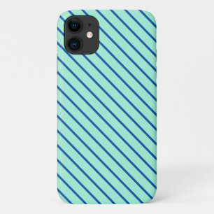 Capa Para iPhone Da Case-Mate Pinstripes diagonais - aqua e marinho