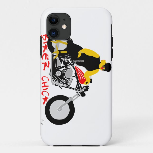 Capa Para iPhone Da Case-Mate PINTINHO BIKER sentado em sua moto (Verso)