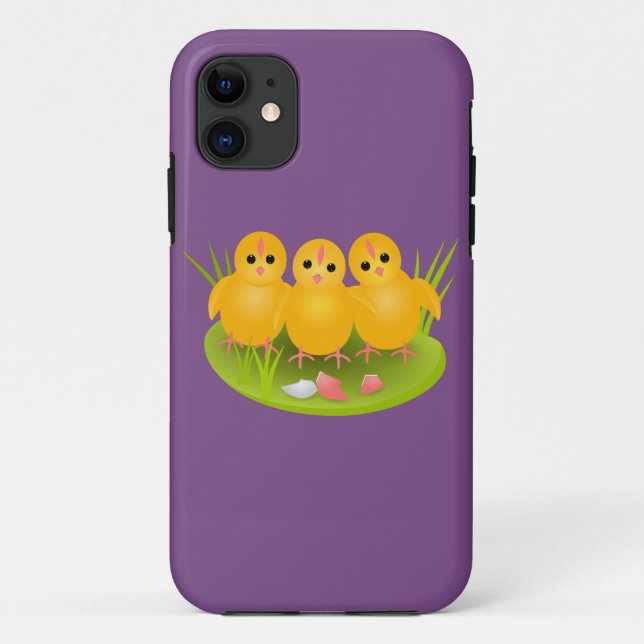 Capa Para iPhone Da Case-Mate pintinhos amarelos felzs pascoa de grama verde (Verso)