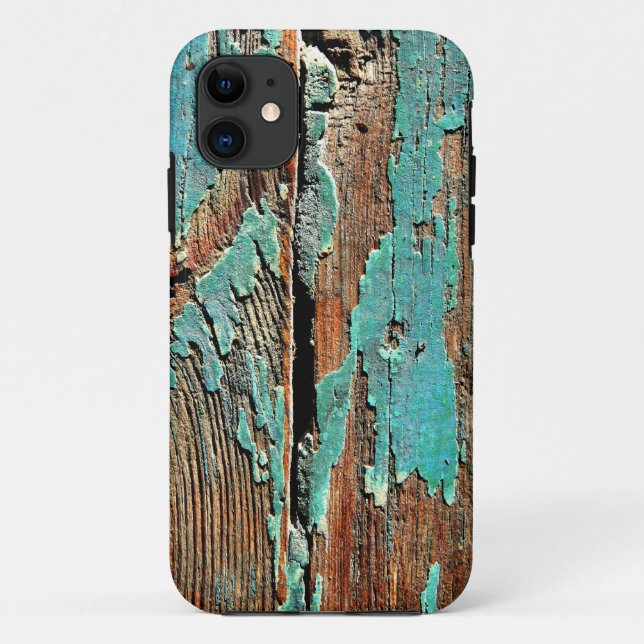 Capa Para iPhone Da Case-Mate Pintura azul velha na madeira (Verso)
