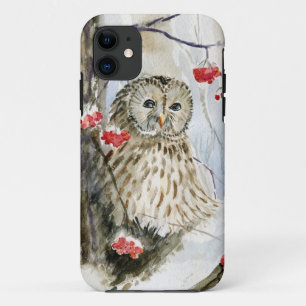 Capa Para iPhone Da Case-Mate Pintura da aguarela da coruja barrada