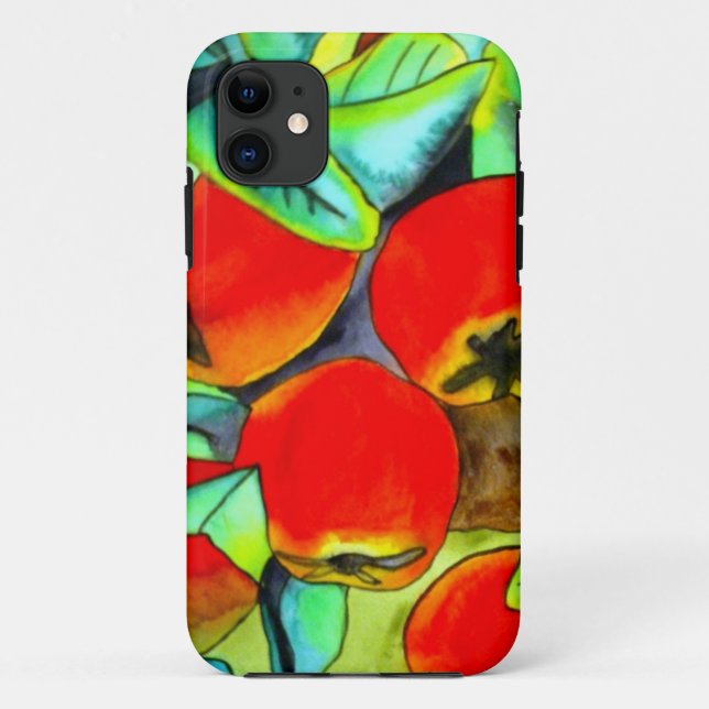 Capa Para iPhone Da Case-Mate Pintura de água das Maçãs Vermelhas (Verso)