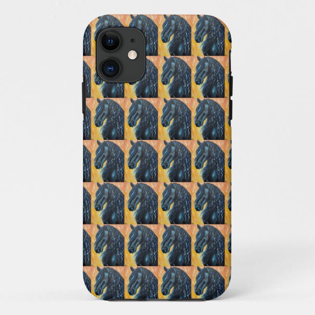 Capa Para iPhone Da Case-Mate Pintura de Cavalo Negro (Verso)