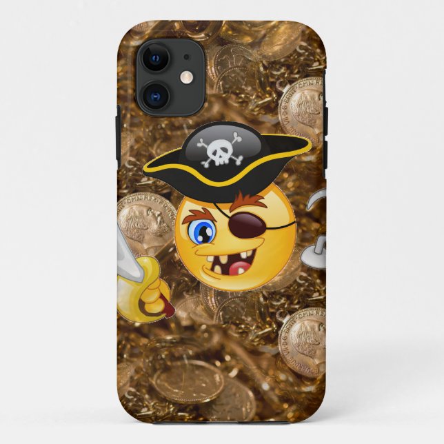Capa Para iPhone Da Case-Mate pirata do tesouro emoji (Verso)