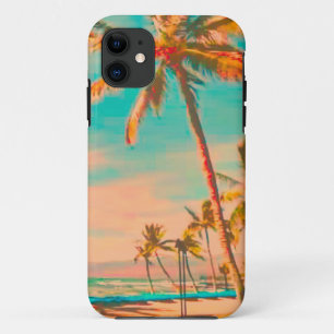 Capa Para iPhone Da Case-Mate Pix Dezines Vintage Havaiian Beach Scene/teal