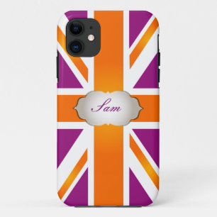 Capa Para iPhone Da Case-Mate PixDezines union jack/framboesa+laranja