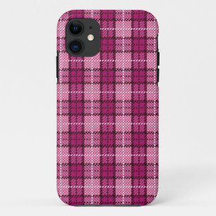 Capa Para iPhone Da Case-Mate Pixel Plaid_Magenta-Black