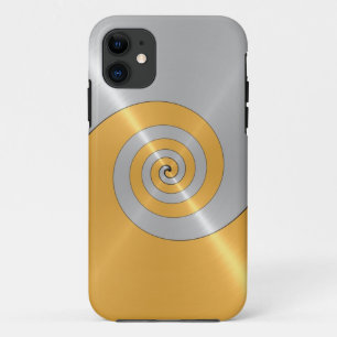 Capa Para iPhone Da Case-Mate Pneus de metal brilhante, de prata e Dourado