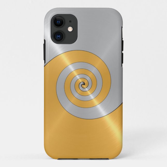 Capa Para iPhone Da Case-Mate Pneus de prata e Dourados de metal brilhante (Verso)