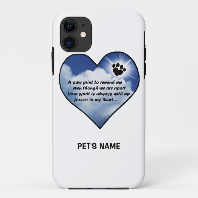 Capa Para iPhone Da Case-Mate Poema do memorial de Pawprint (Verso)