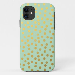 Capa Para iPhone Da Case-Mate Pontos chiques do ouro da hortelã