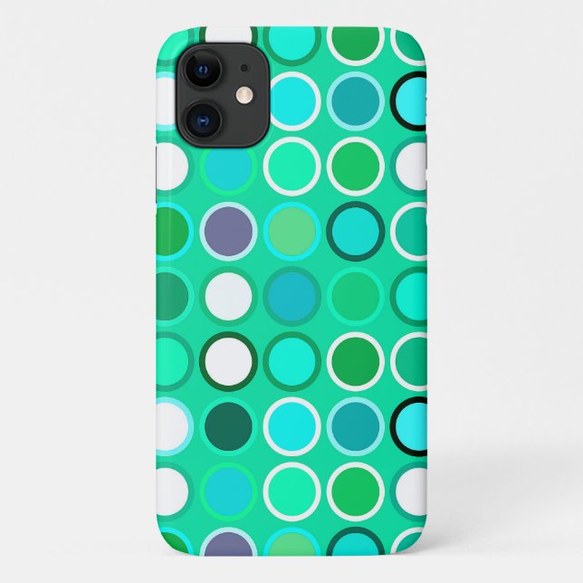 Capa Para iPhone Da Case-Mate Pontos Modernos do Século médio - tons de aqua (Verso)