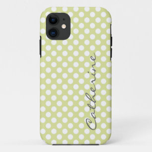 Capa Para iPhone Da Case-Mate Pontos polka verde lima suave feminino personaliza