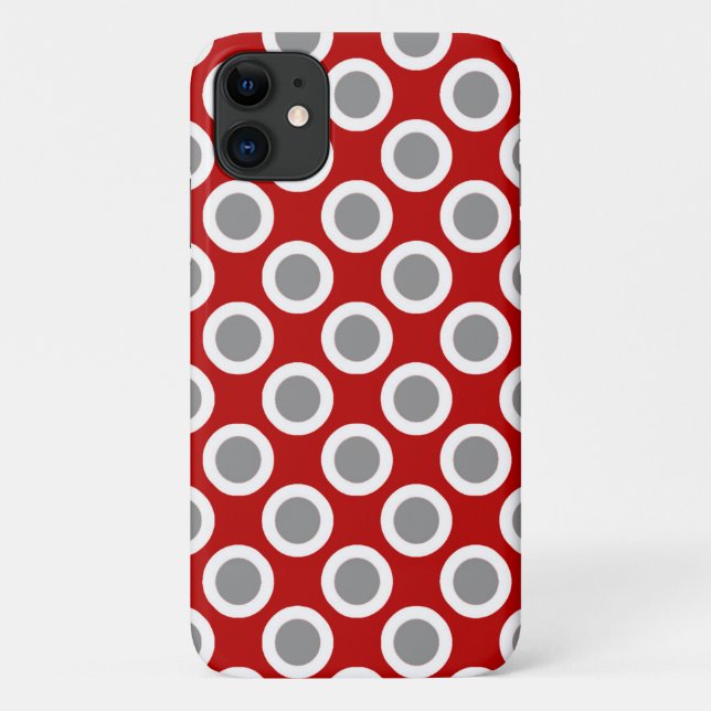 Capa Para iPhone Da Case-Mate Pontos retrorreflectores circulados, vermelho prof (Verso)