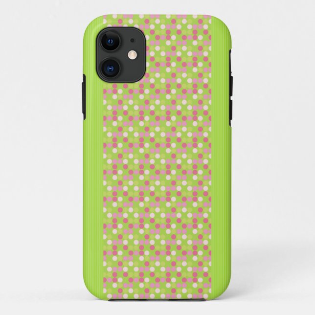 Capa Para iPhone Da Case-Mate Pontos Rosa e Verde (Verso)
