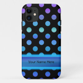 Capa Para iPhone Da Case-Mate Pontos roxos azuis no preto