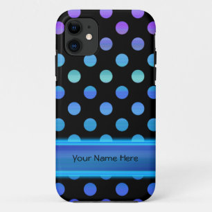Capa Para iPhone Da Case-Mate Pontos roxos azuis no preto